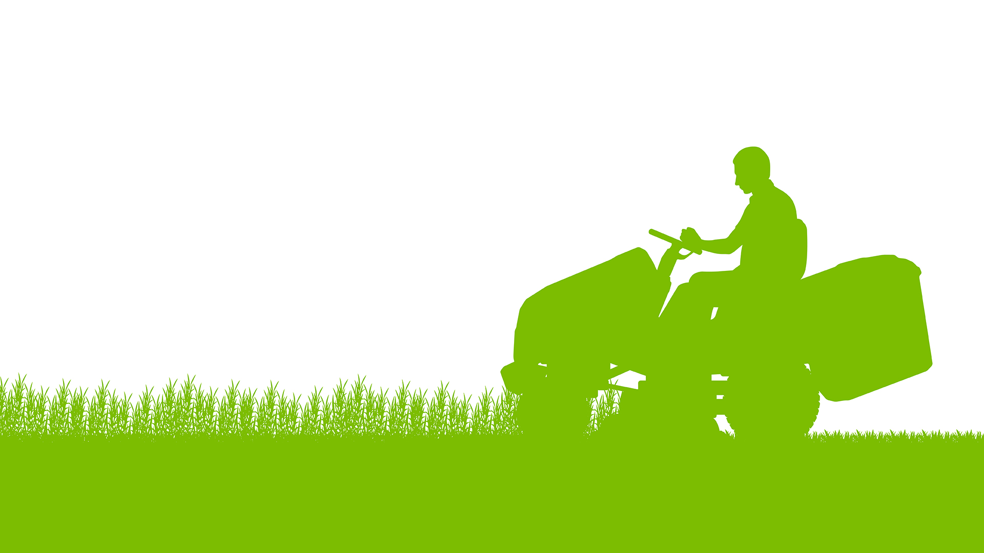 Lawn Mower Attachments Homepage Hero Image Showing Man Mows the Lawn Using His Lawn Mower with Attachments.