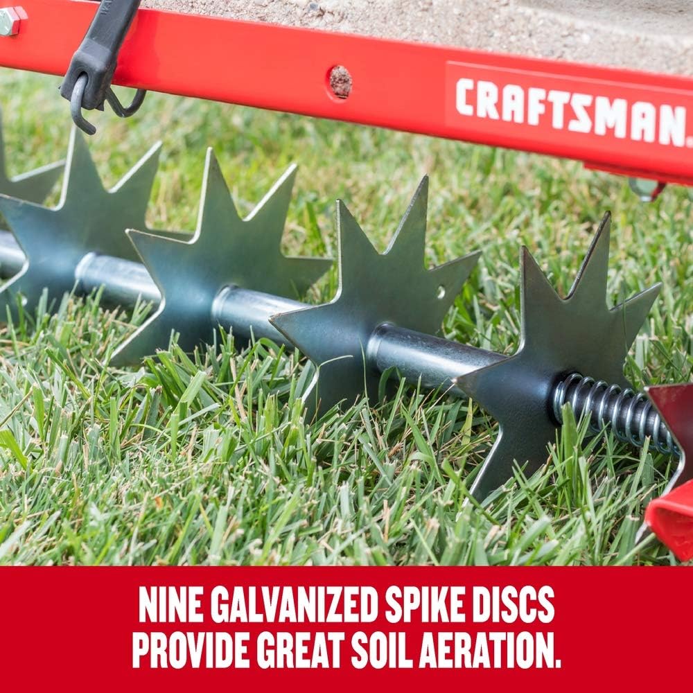 Craftsman 36 Inch Spike Lawn Aerator Attachment for Riding Lawn Mowers.