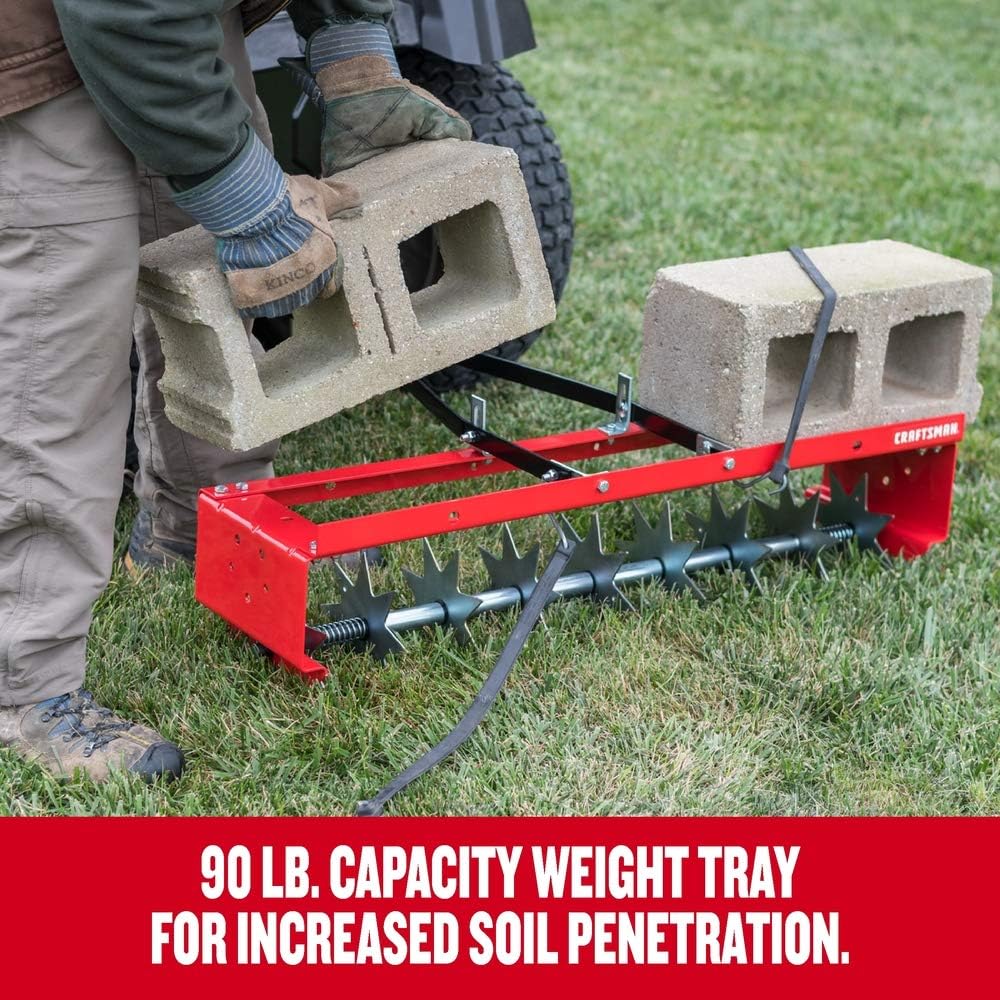 Craftsman 36 Inch Spike Lawn Aerator Attachment for Riding Lawn Mowers.