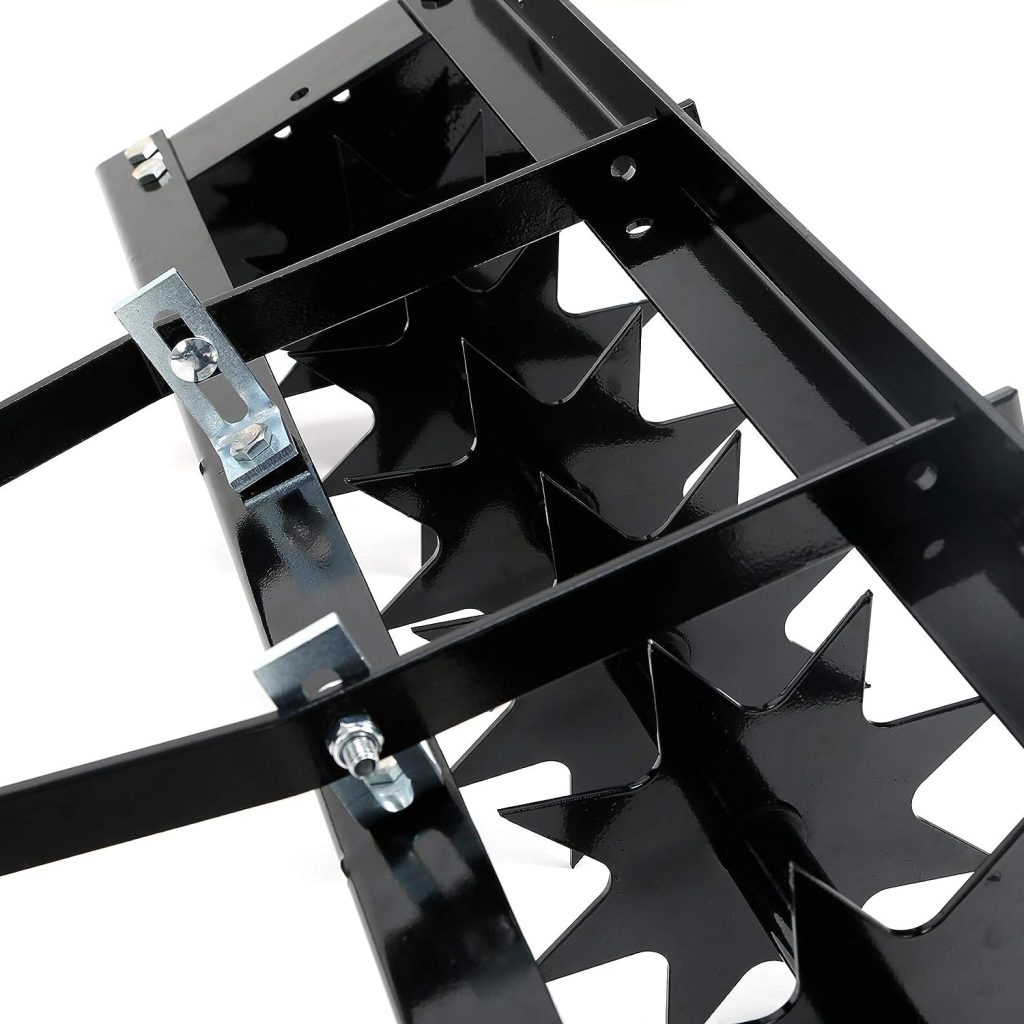 Tengchang 32 Inch Tow Behind Spike Aerator Attachment for Riding Lawn Mowers.