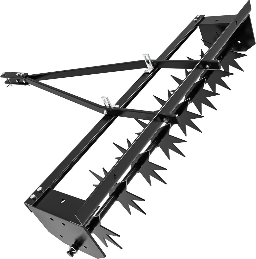 YITAMOTOR 32 Inch Tow Behind Spike Aerator Attachment for Riding Lawn Mowers.
