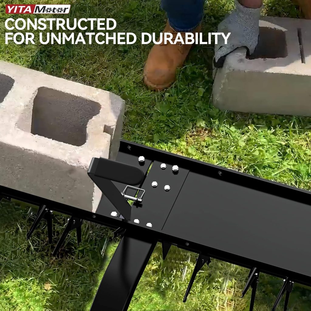 YITAMOTOR 48 Inch Tow Behind Lawn Plug Aerator Attachment for Riding Lawn Mowers.
