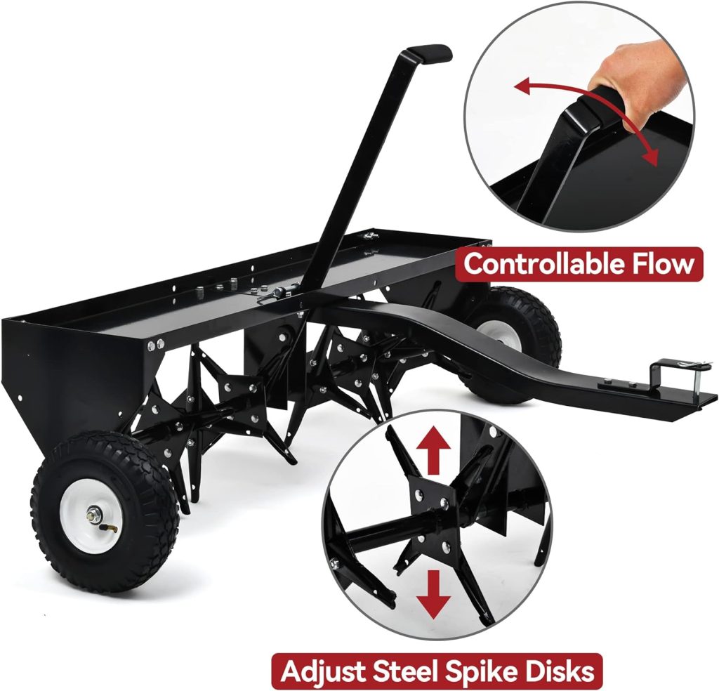 YITAMOTOR 48 Inch Tow Behind Lawn Plug Aerator Attachment for Riding Lawn Mowers.